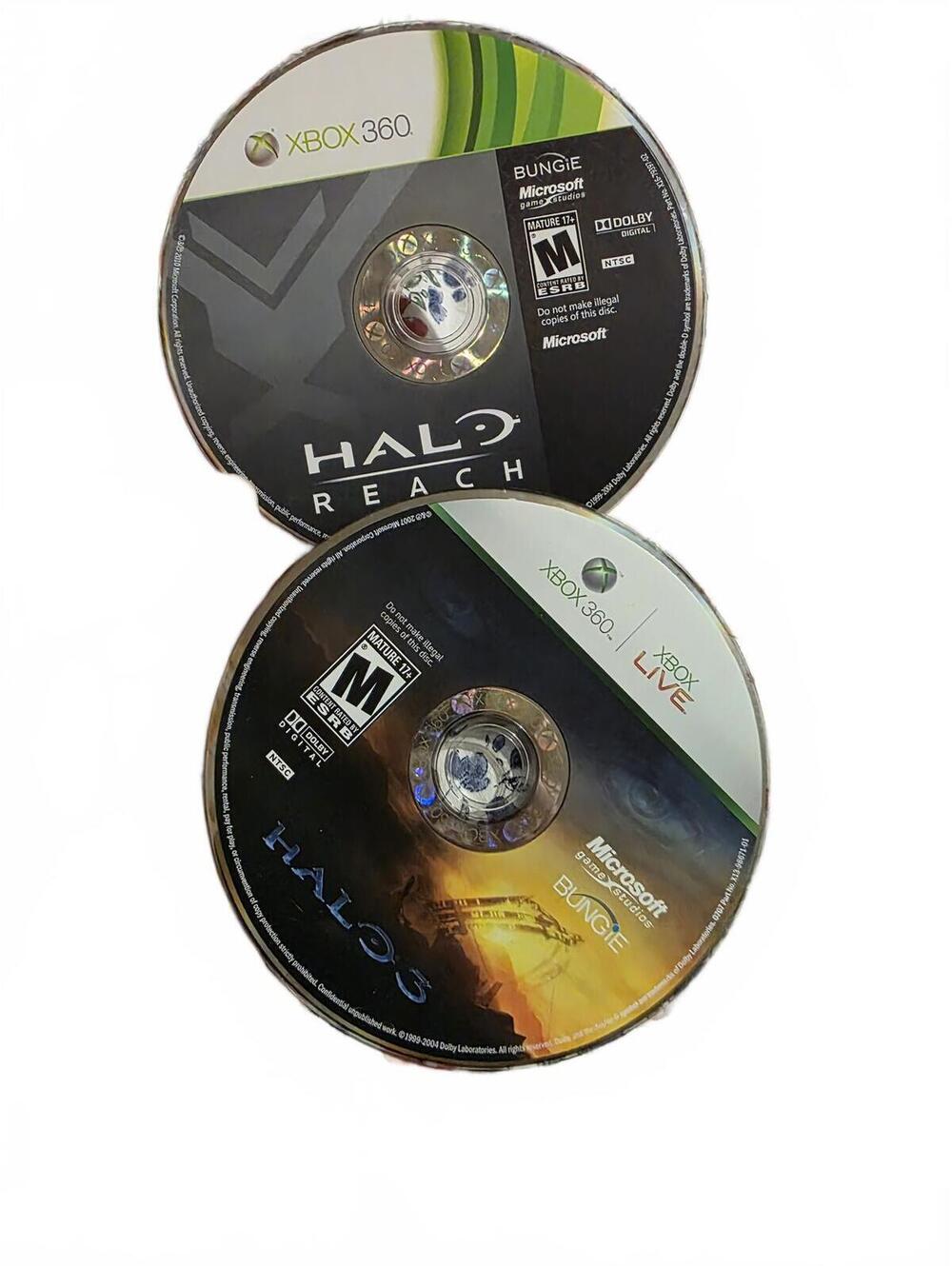 Halo Reach and Halo 3 Xbox 360 Game Discs